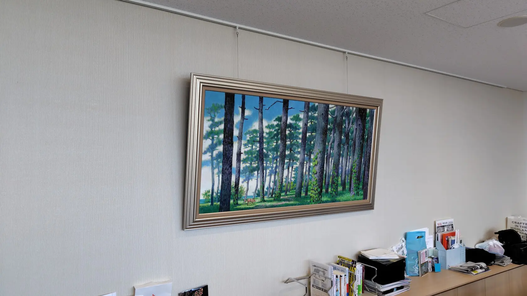 成長戦略特別室に展示された松林